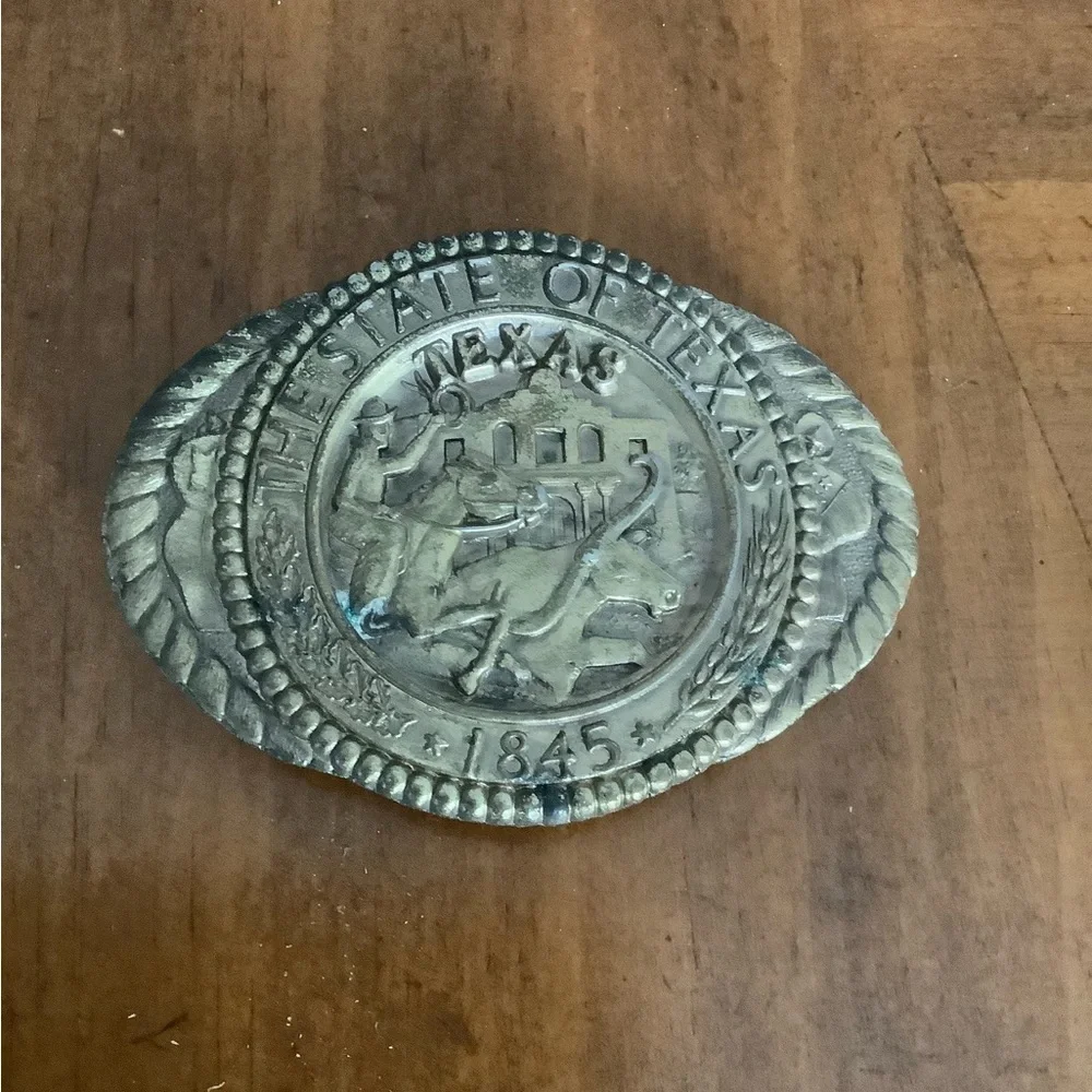 Vintage Koleaco State of Texas 1845 Belt Buckle T19